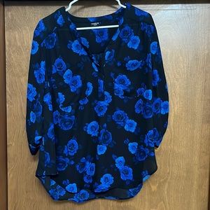 Torrid blue floral blouse